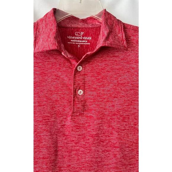 Vineyard Vines Performance Polo Shirt Red Striped Small Men’s - Picture 16 of 16